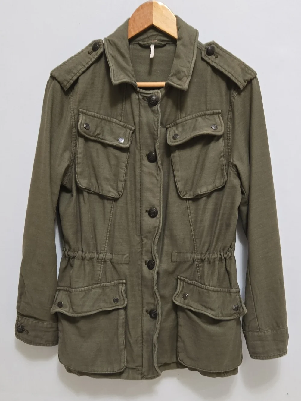 Free People Not Your Brothers Surplus Military Jacket S Utility‎ Army Green
